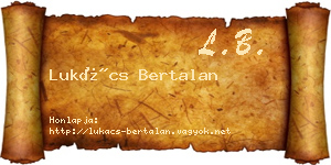 Lukács Bertalan névjegykártya