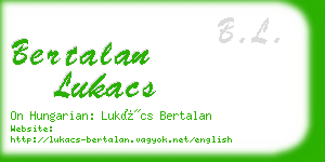 bertalan lukacs business card